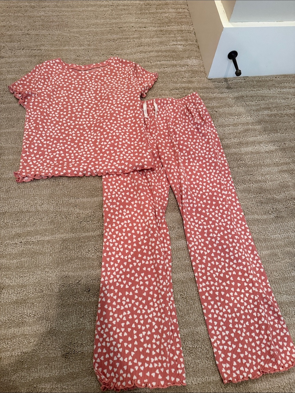 wonder nation Pink Heart-Print Short Sleeve Pajama Set